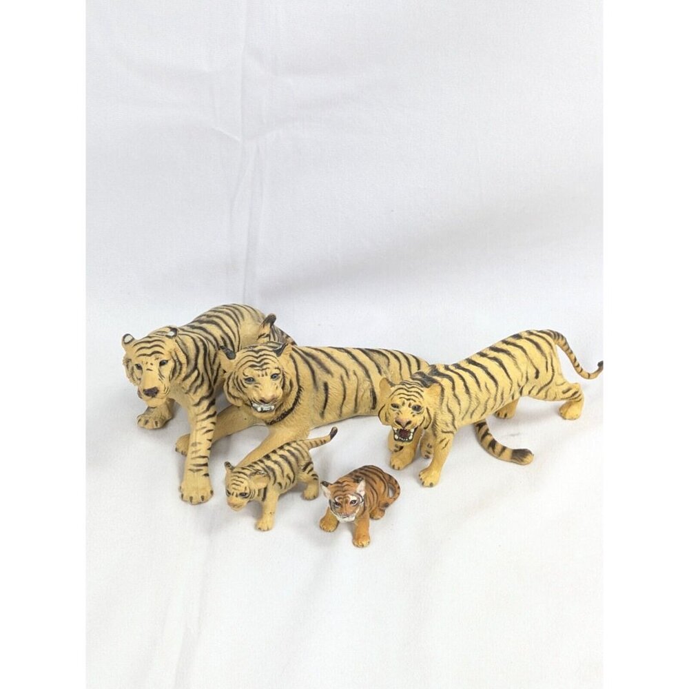 Vintage AAA Rubber PVC Plastic Realistic White Tigers Wild Animal Toy Figure Lot